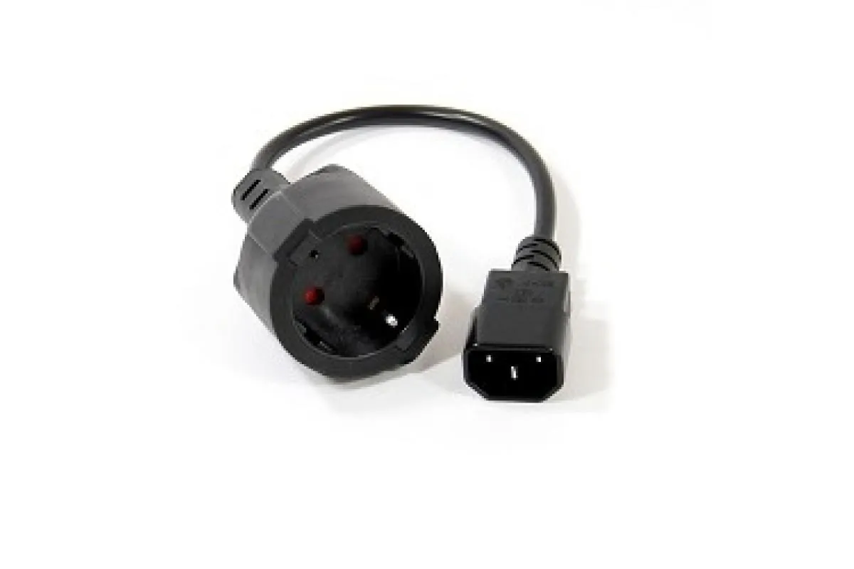 Переходник VCOM CE002-CU0.75-0.15M (CEE 7/4-IEC 320 C14) черный 0,15 м