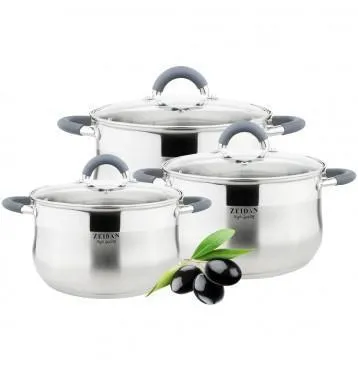ПОСУДА ИЗ НЕРЖАВЕЮЩЕЙ СТАЛИ ZEIDAN Z-50608 набор посуды 6пр