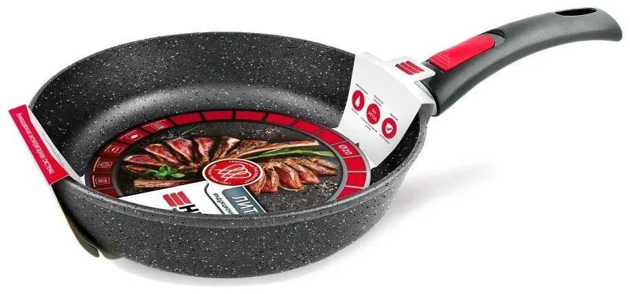 Универсальная сковорода НЕВА МЕТАЛЛ ПОСУДА L18022i (22 см Съемные ручки)