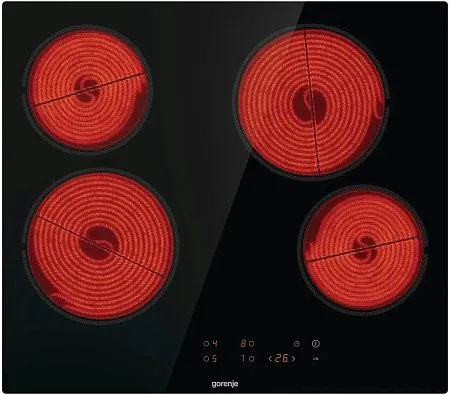 Варочная панель Gorenje ECT641BSCE (черный)(электрическая варочная поверхность) Варочная панель Gorenje ECT641BSCE (черный)(электрическая варочная поверхность)