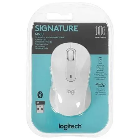 Мышь Logitech Signature M650 (Bluetooth / USB,серый, белый)/(910-006255)