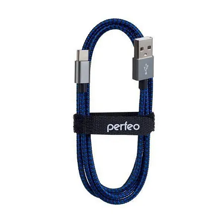 Кабель соединительный Perfeo U4904 (USB 2.0 A-USB 3.0 C) черный, синий 3 м Кабель соединительный Perfeo U4904 (USB 2.0 A-USB 3.0 C) черный, синий 3 м