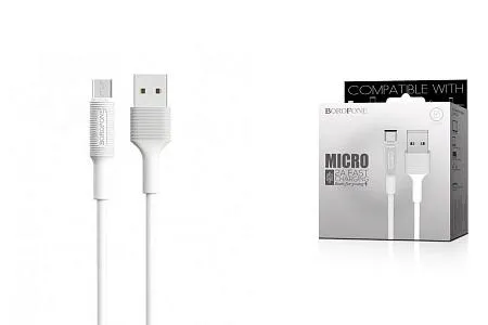Кабель соединительный BOROFONE BX1 EzSync (USB 2.0 A-Micro USB 2.0 B) белый 1 м Кабель соединительный BOROFONE BX1 EzSync (USB 2.0 A-Micro USB 2.0 B) белый 1 м