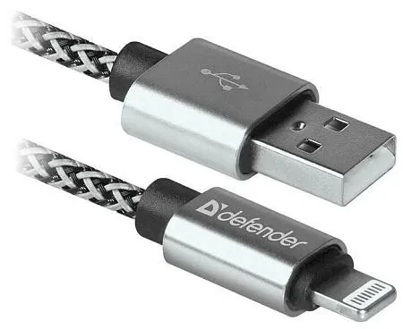 Кабель соединительный Defender ACH01-03T PRO (USB 2.0 A-Lightning 8P) белый 1 м