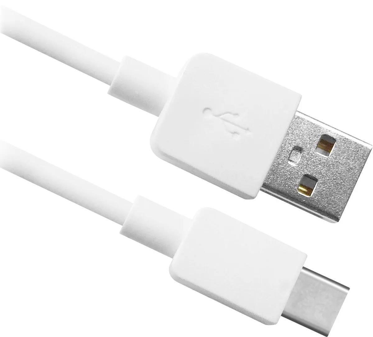 Кабель соединительный Defender USB08-01C (USB 2.0 A-USB Type-C) белый 1 м