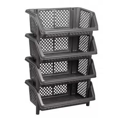 Этажерка АЛЬТЕРНАТИВА М7311 "Эконом" темно-серый