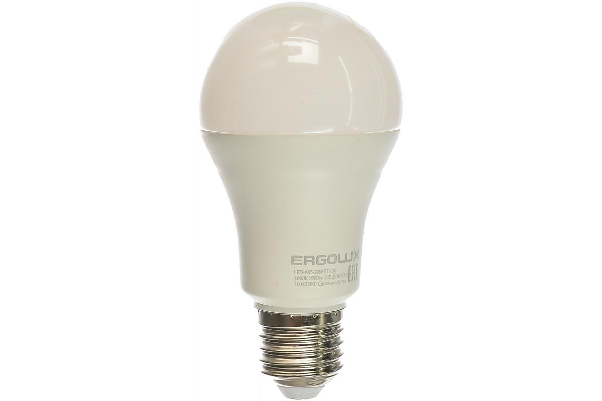 Лампа светодиодная Ergolux A65 Е27 3000К 20 Вт