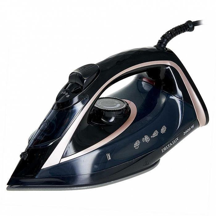 Утюг DELTA LUX DE-3001 (черный, бронзовый)