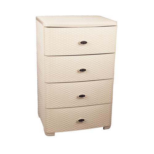 Комод АЛЬТЕРНАТИВА М4059 "Плетенка" слоновая кость