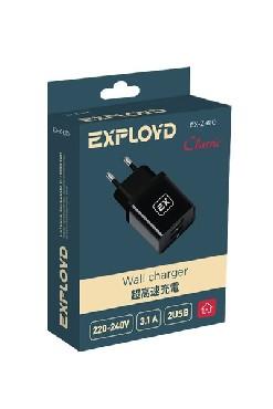 EXPLOYD EX-Z-610 Сетевое ЗУ 2.1А+1А 2хUSB Classic черный