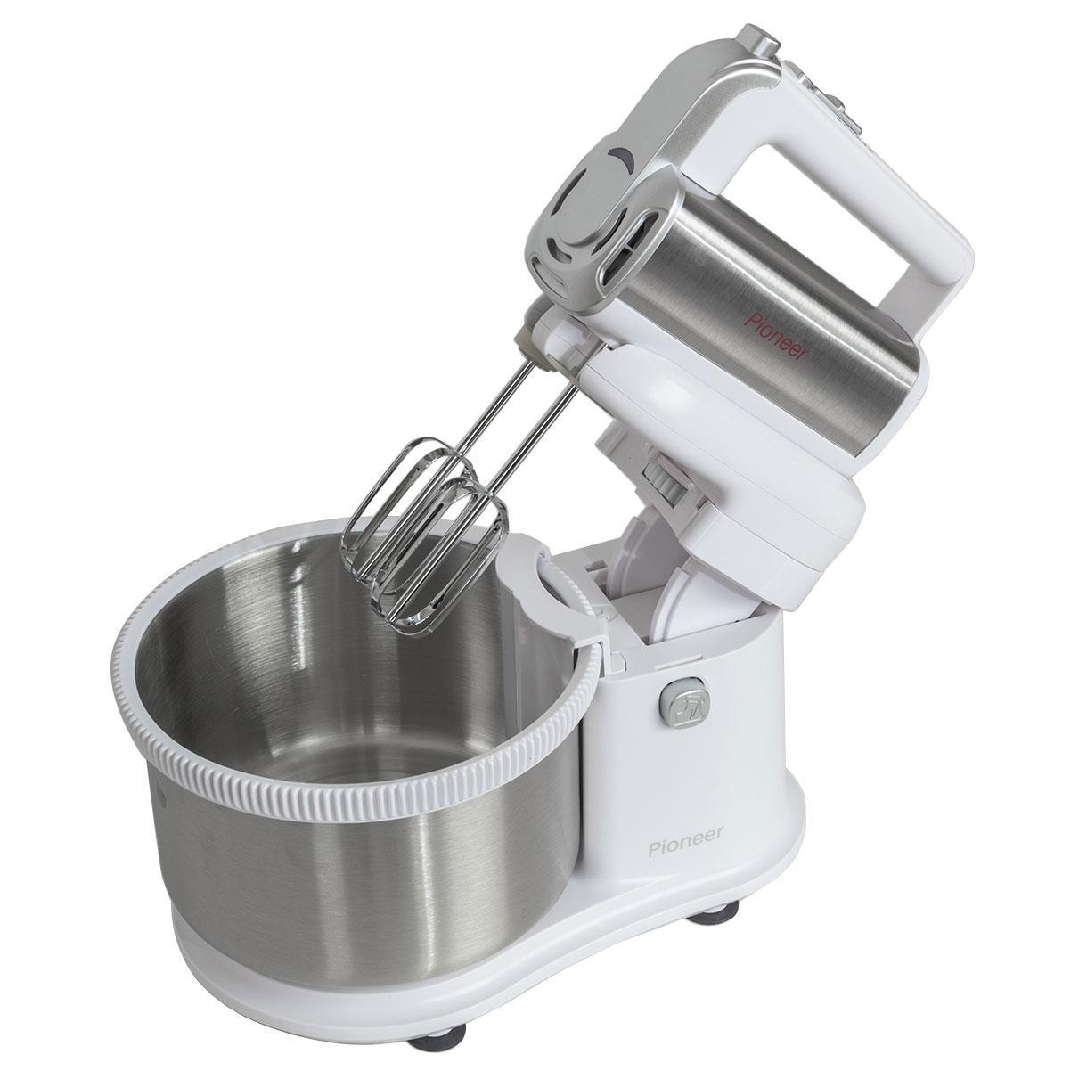 Миксер Pioneer MX345 (серебристый, белый)