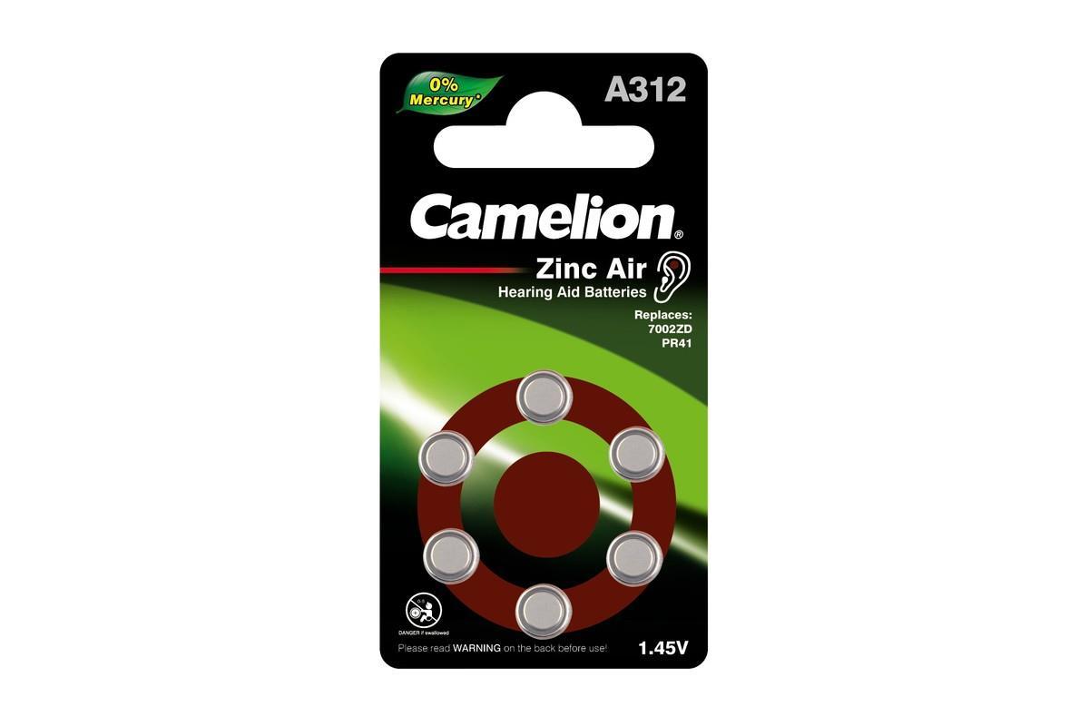 Батарейка Camelion A312-BP6 6шт/уп 160 мА*час