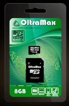 OLTRAMAX MicroSDHC 8GBClass4 + адаптер SD