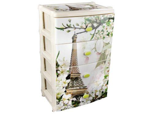 Комод АЛЬТЕРНАТИВА М2266 "Весна в Париже" Белый