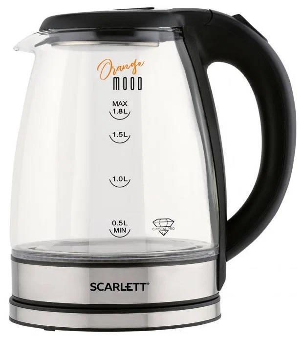 Электрический чайник Scarlett SC-EK27G36 (черный, серебристый)