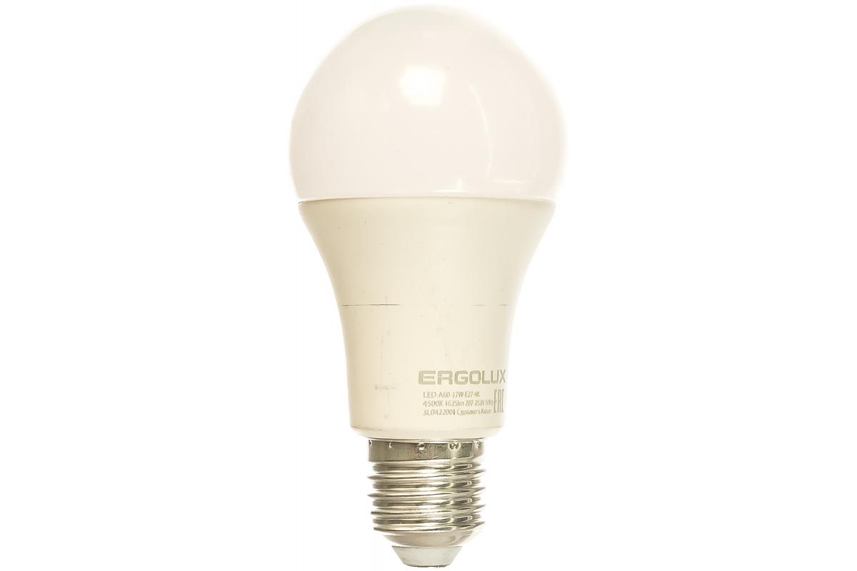 Лампа светодиодная Ergolux A60 Е27 4500K 17 Вт