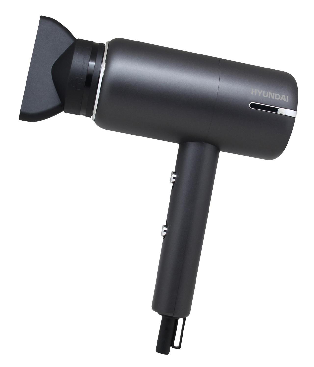 Компактный фен Hyundai H-HDI0777 черный, хром