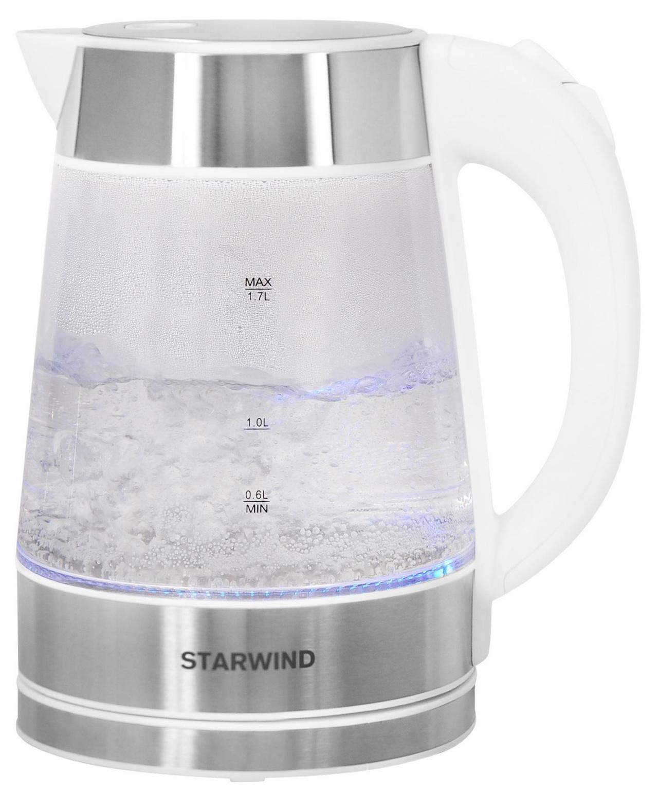 Электрический чайник STARWIND SKG2011 (белый, серебристый)