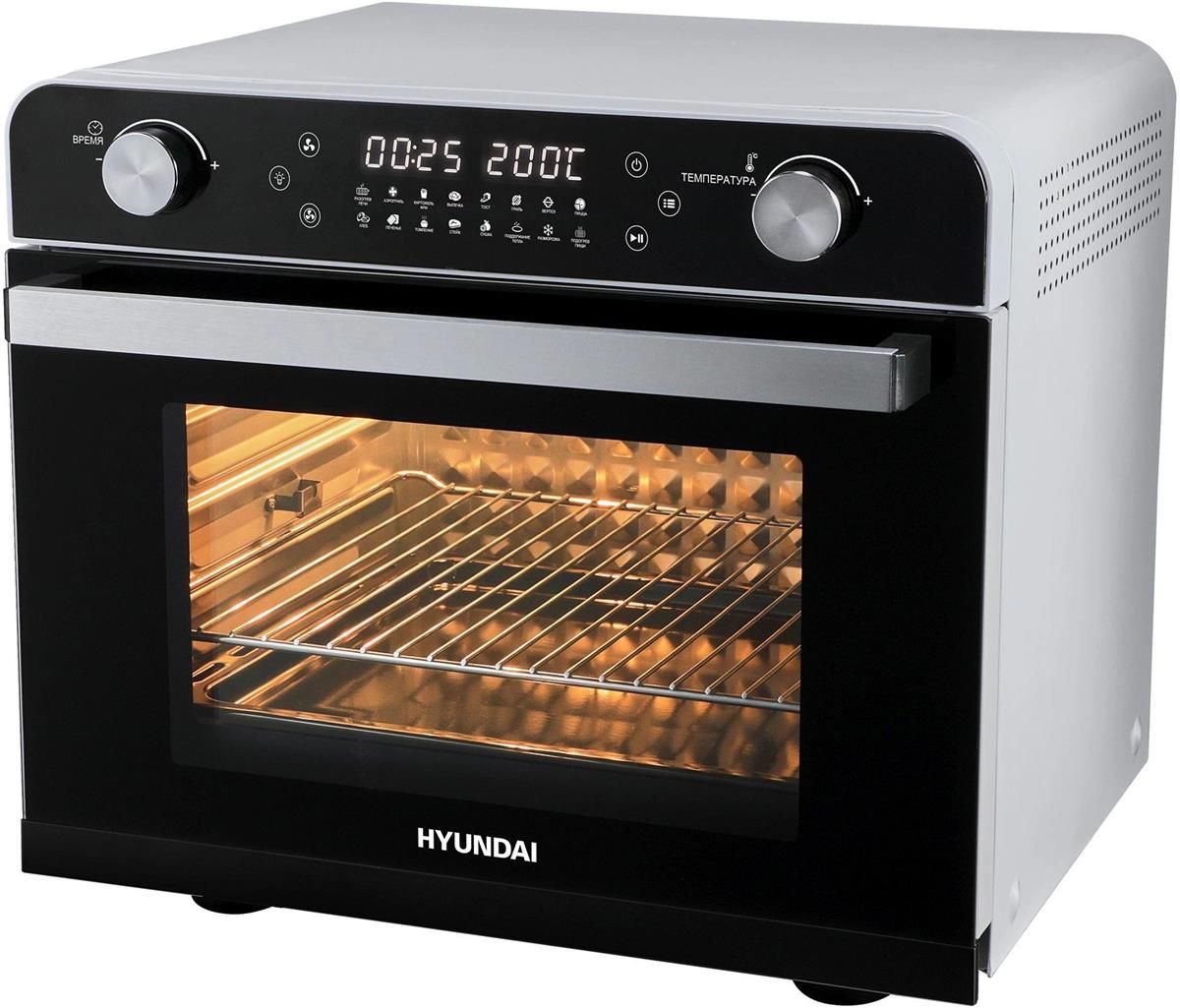 Электропечь Hyundai MIO-HY087 (серебристый, черный)