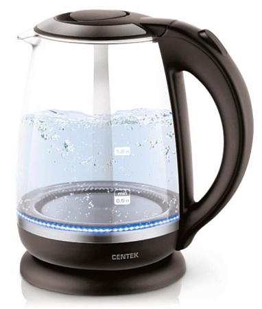 Электрический чайник CENTEK CT-0015 (прозрачный, черный)