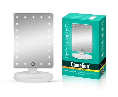 CAMELION (14006) M145-SL C01 бел. (Зеркало C LED подсветкой, 1X, дневн.свет, 5Вт,4*LR6)