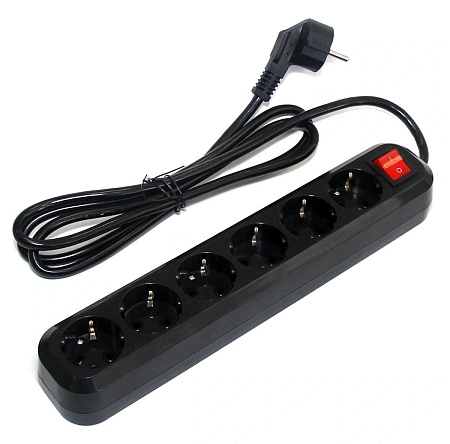 Сетевой фильтр 5BITES SP6B-318 1,8 м, черный