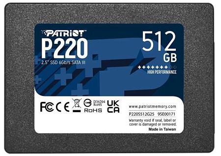 SSD диск Patriot P220 (512 Гб (SATA) 2.5")/(P220S512G25)