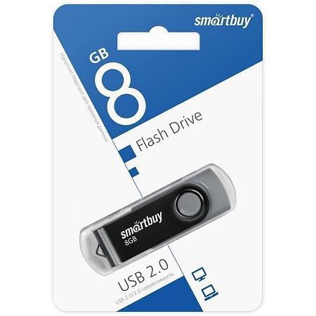 USB flash SmartBuy Twist,(USB 2.0/8 Гб)-черный (SB008GB2TWK)