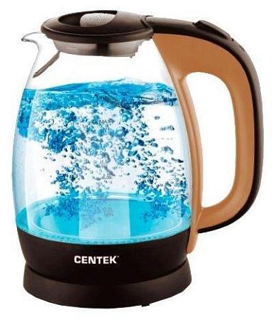 Электрический чайник CENTEK CT-0056 (коричневый, прозрачный, черный)