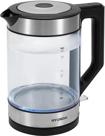 Электрический чайник Hyundai HYK-G3509 (черный, серебристый)