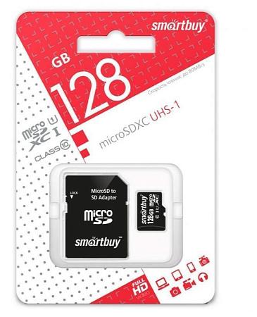 SMARTBUY (SB128GBSDCL10-01) MicroSDXC 128GB Class10 UHS-I U1 + адаптер