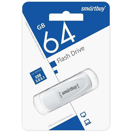 USB flash SmartBuy Scout,(USB 3.0/64 Гб)-белый (SB064GB3SCW)