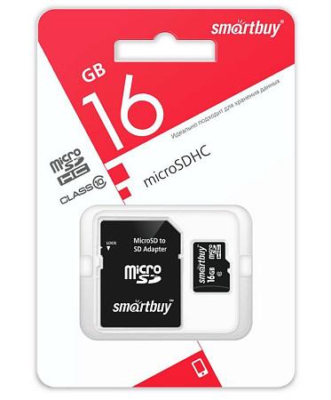 SMARTBUY (SB16GBSDCL10-01LE) MicroSDHC16GB Class10 LE + адаптер