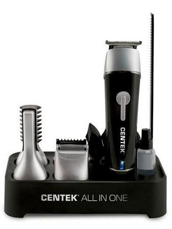 Набор для стрижки тела, в носу и ушах, бороды и усов, головы CENTEK CT-2132, серебристый, черный