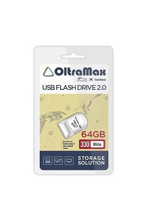 USB flash OltraMax 330,(USB 2.0/64 Гб)-белый ()