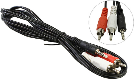 Кабель соединительный 5BITES AC35J2R-015M 3.5 mm jack-RCA x2 (черный) (1,5 м)