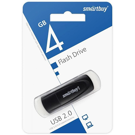 USB flash SmartBuy Scout,(USB 2.0/4 Гб)-черный (SB004GB2SCK)