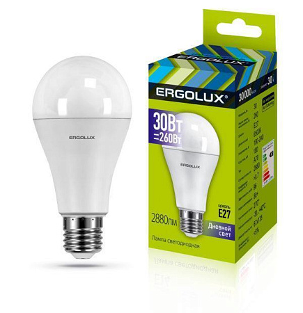Лампа светодиодная Ergolux LED-A70-30W-E27-6K Е27 6500К 30 Вт Лампа светодиодная Ergolux LED-A70-30W-E27-6K Е27 6500К 30 Вт
