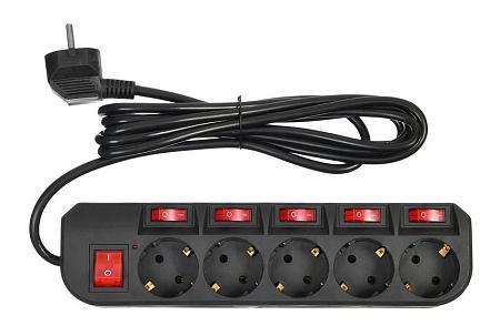 Сетевой фильтр Buro 500SH-3-SW-B 3 м, черный