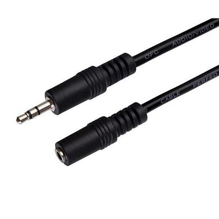 Кабель удлинительный Perfeo J2201 3.5 mm jack-3.5 mm jack (черный) (2 м)