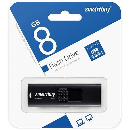 USB flash SmartBuy Fashion,(USB 3.0/8 Гб)-черный (SB008GB3FSK)