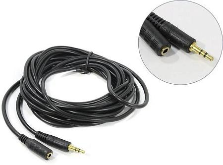 Кабель удлинительный ExeGate EX205310RUS 3.5 mm jack-3.5 mm jack (черный) (5 м)