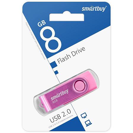 USB flash SmartBuy Twist,(USB 2.0/8 Гб)-розовый (SB008GB2TWP)