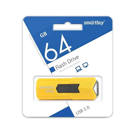 USB flash SmartBuy Stream,(USB 2.0/64 Гб)-желтый () USB flash SmartBuy Stream,(USB 2.0/64 Гб)-желтый ()
