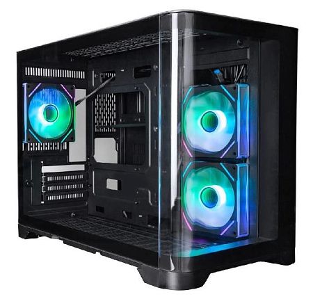 Корпус 1STPLAYER UView UV6 ARGB Black (mATX, Mini-ITX, черный, без БП)/(UV6-BK-2FC7R-1FC7)