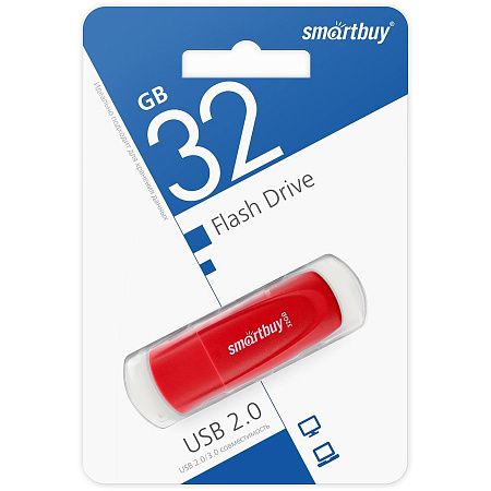 USB flash SmartBuy Scout,(USB 2.0/32 Гб)-красный (SB032GB2SCR)